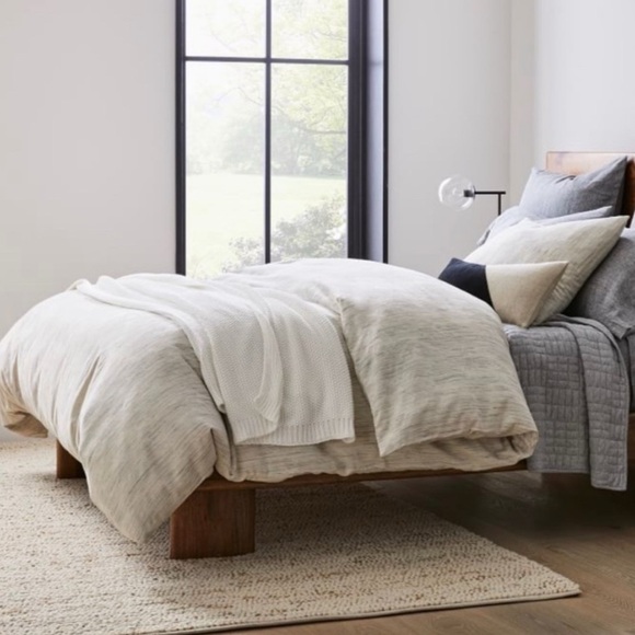 West Elm Other - West Elm Heathered Melange Jacquard Duvet Cover + 2 Euro Shams